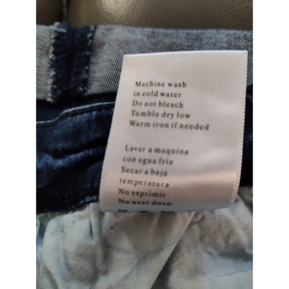 Kancan Roll Cuff Tailored Classic Denim Jean Shorts Dark Wash Size 24 - Picture 7 of 8